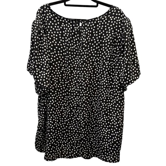Torrid Womens Polka Dot Black White Blouse Size 3 Flowy Corpcore Plus Size - Picture 1 of 7